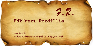 Fürszt Rozália névjegykártya